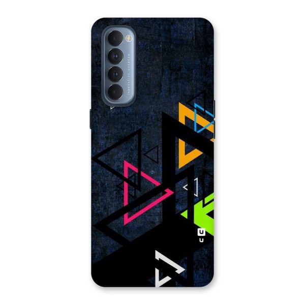 Coloured Triangles Back Case for Reno4 Pro