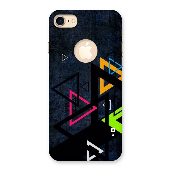 Coloured Triangles Back Case for iPhone 8 Logo Cut