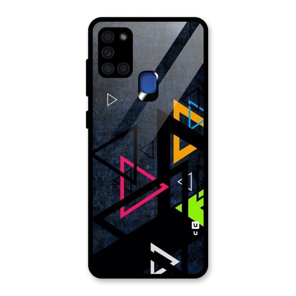 Coloured Triangles Glass Back Case for Galaxy A21s