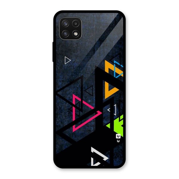 Coloured Triangles Glass Back Case for Galaxy A22 5G