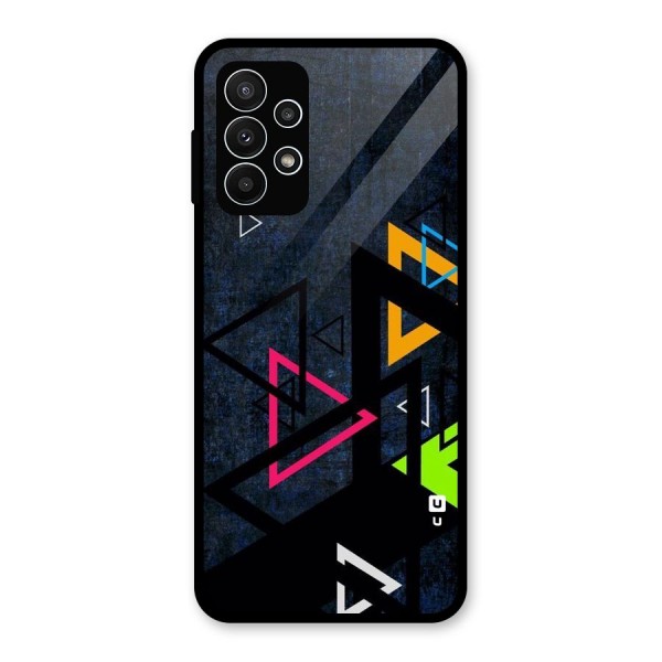 Coloured Triangles Glass Back Case for Galaxy A23