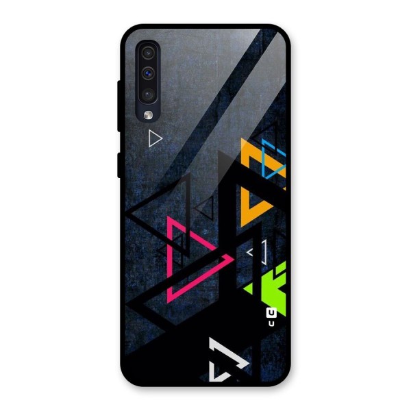 Coloured Triangles Glass Back Case for Galaxy A50s