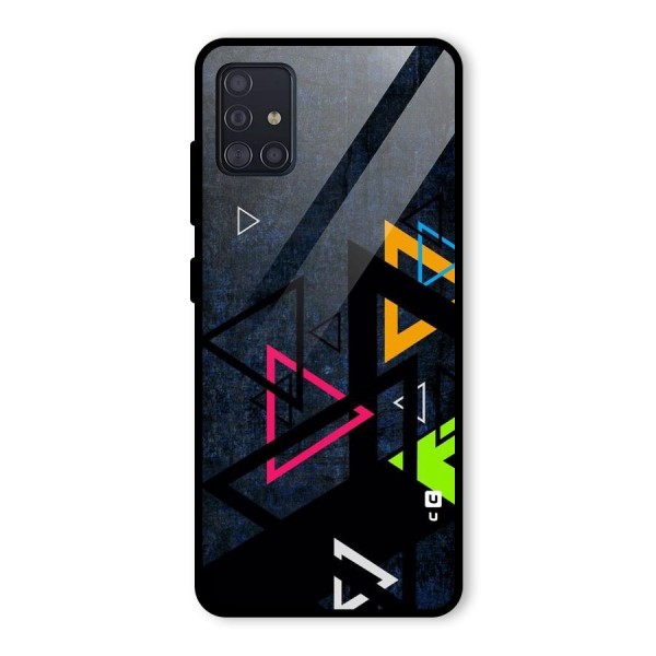 Coloured Triangles Glass Back Case for Galaxy A51