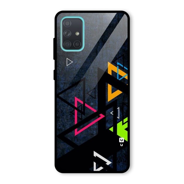 Coloured Triangles Glass Back Case for Galaxy A71