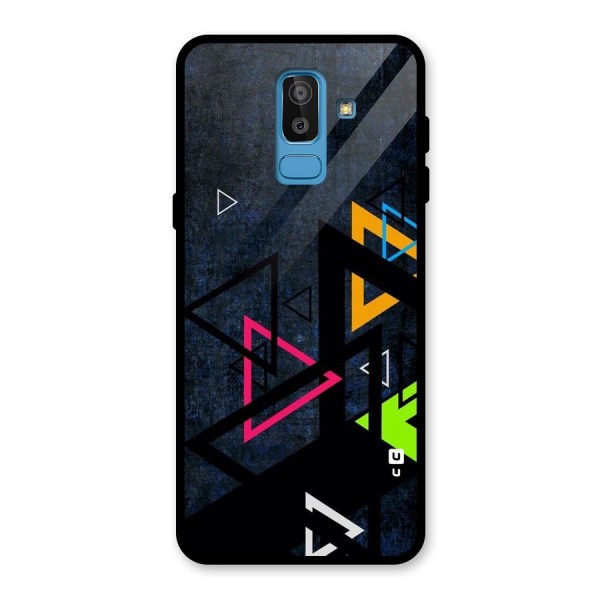 Coloured Triangles Glass Back Case for Galaxy J8