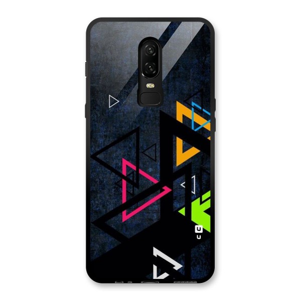 Coloured Triangles Glass Back Case for OnePlus 6