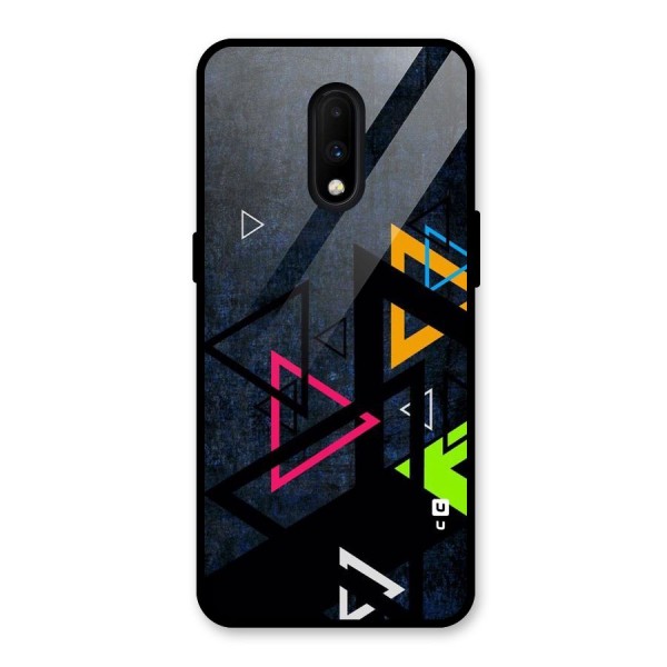 Coloured Triangles Glass Back Case for OnePlus 7