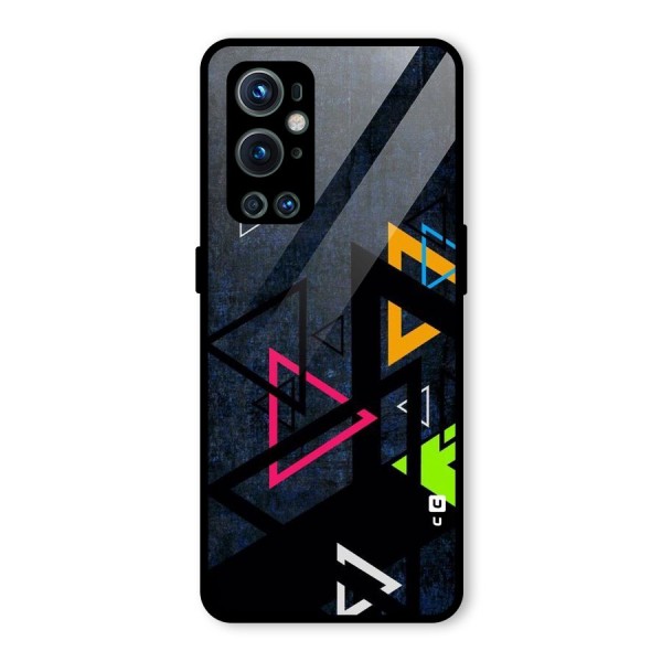 Coloured Triangles Glass Back Case for OnePlus 9 Pro