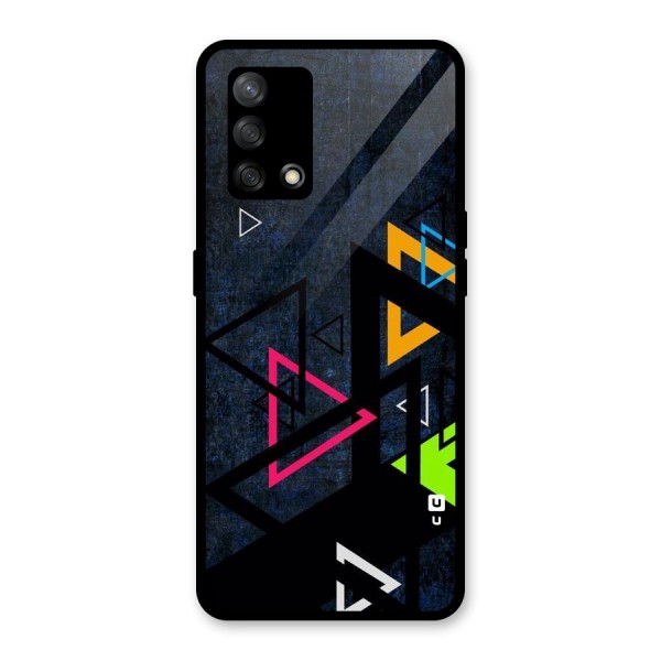 Coloured Triangles Glass Back Case for Oppo F19