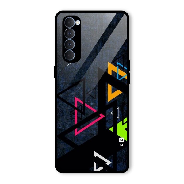 Coloured Triangles Glass Back Case for Oppo Reno4 Pro