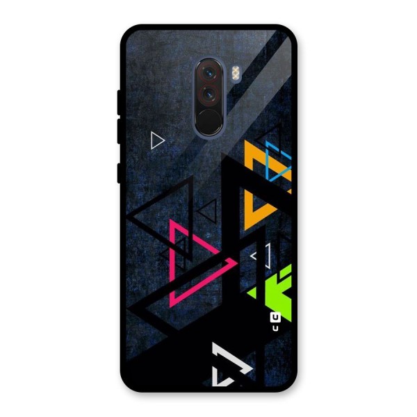 Coloured Triangles Glass Back Case for Poco F1