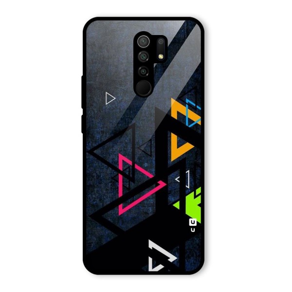 Coloured Triangles Glass Back Case for Redmi 9 Prime