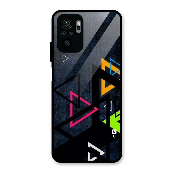 Coloured Triangles Glass Back Case for Redmi Note 10S