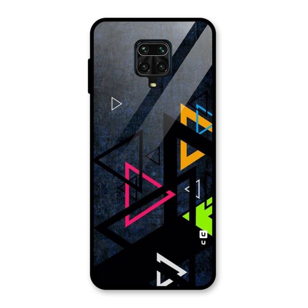 Coloured Triangles Glass Back Case for Redmi Note 9 Pro