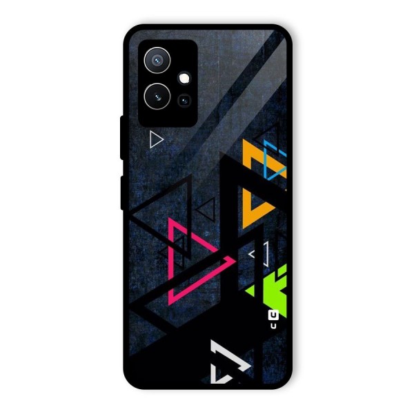 Coloured Triangles Glass Back Case for Vivo T1 5G