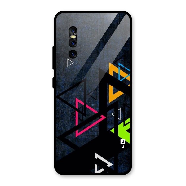 Coloured Triangles Glass Back Case for Vivo V15 Pro