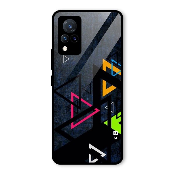 Coloured Triangles Glass Back Case for Vivo V21 5G