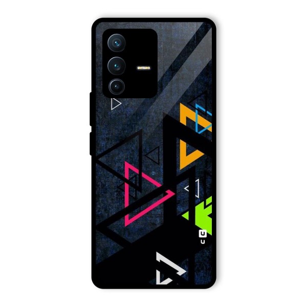 Coloured Triangles Glass Back Case for Vivo V23 Pro