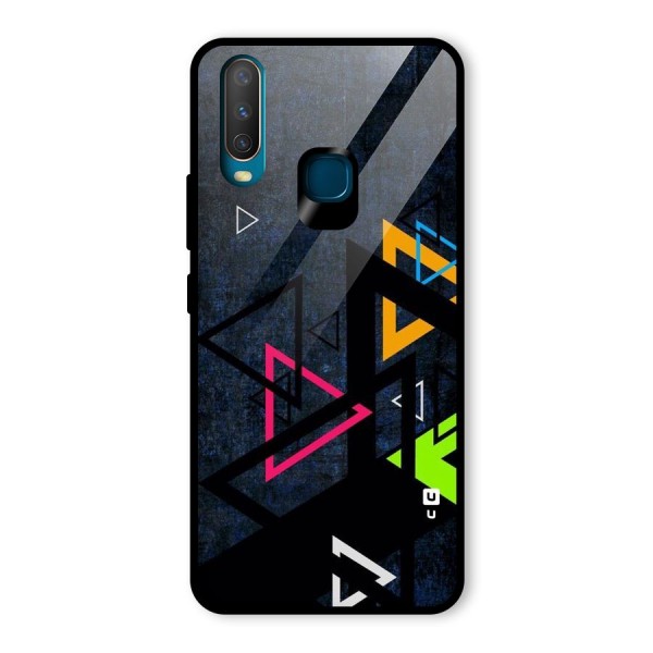 Coloured Triangles Glass Back Case for Vivo Y12