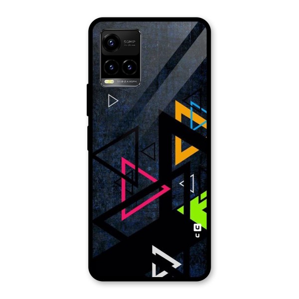 Coloured Triangles Glass Back Case for Vivo Y21 2021