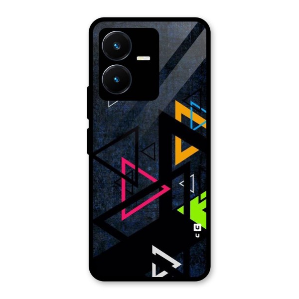 Coloured Triangles Glass Back Case for Vivo Y22