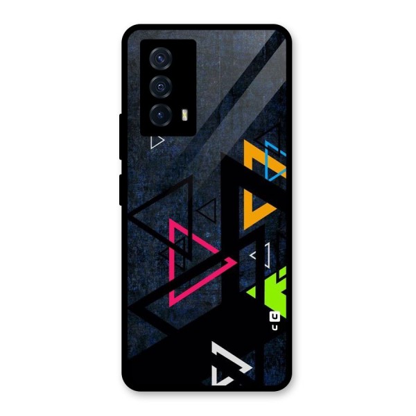 Coloured Triangles Glass Back Case for Vivo iQOO Z5