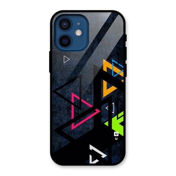 Coloured Triangles Glass Back Case for iPhone 12 Mini