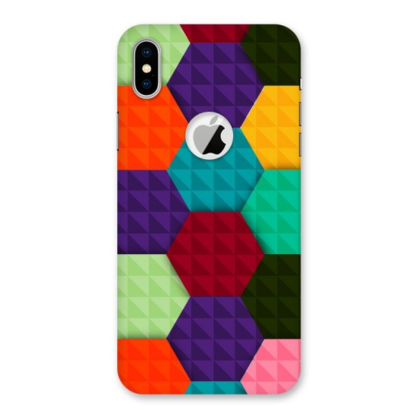 Colourful Abstract Back Case for iPhone XS Logo Cut