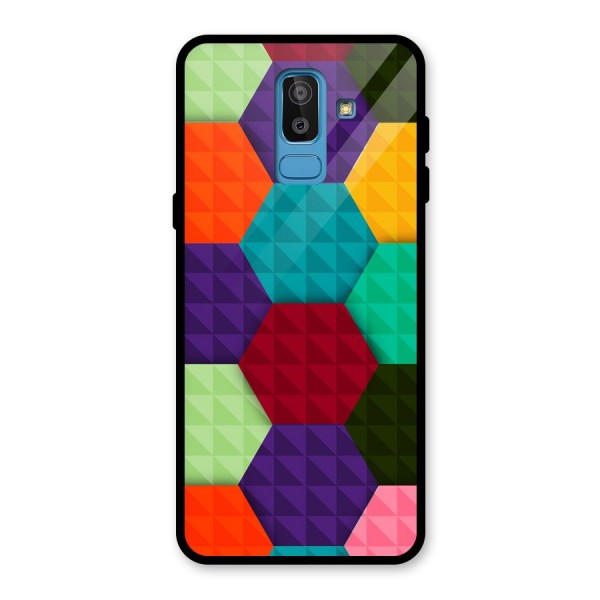 Colourful Abstract Glass Back Case for Galaxy J8