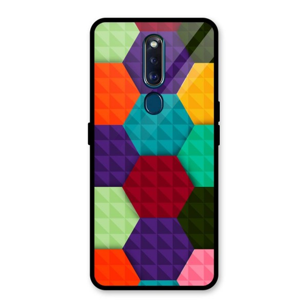 Colourful Abstract Glass Back Case for Oppo F11 Pro