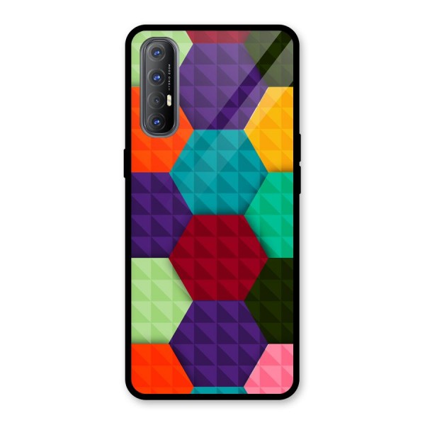 Colourful Abstract Glass Back Case for Oppo Reno3 Pro