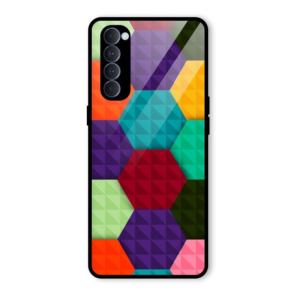 Colourful Abstract Glass Back Case for Oppo Reno4 Pro