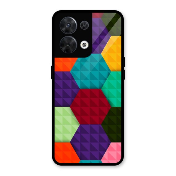 Colourful Abstract Glass Back Case for Oppo Reno8 5G