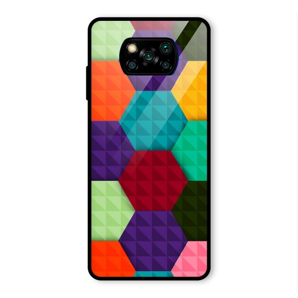 Colourful Abstract Glass Back Case for Poco X3 Pro