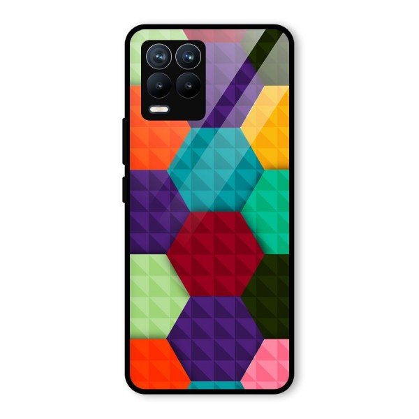 Colourful Abstract Glass Back Case for Realme 8 Pro