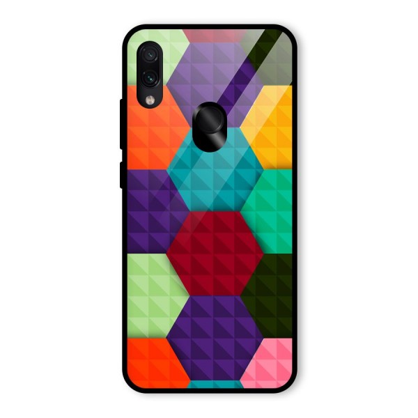 Colourful Abstract Glass Back Case for Redmi Note 7