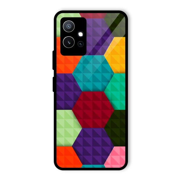 Colourful Abstract Glass Back Case for Vivo T1 5G