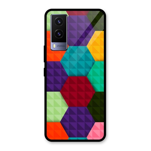 Colourful Abstract Glass Back Case for Vivo V21e 5G