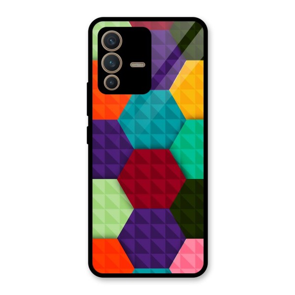 Colourful Abstract Glass Back Case for Vivo V23 5G