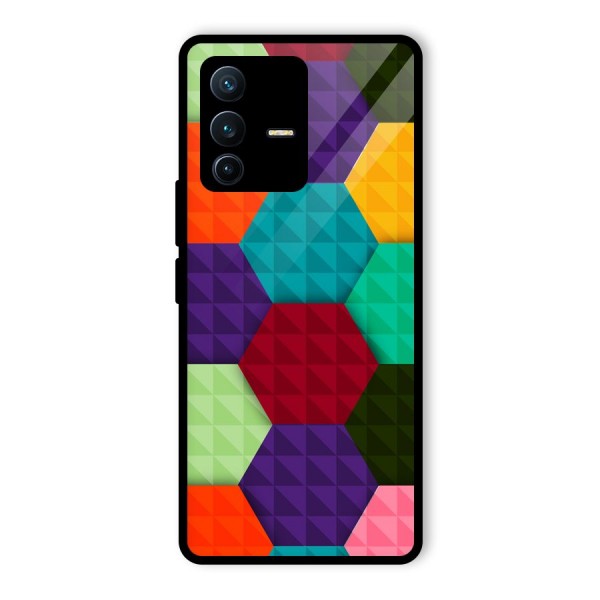 Colourful Abstract Glass Back Case for Vivo V23 Pro