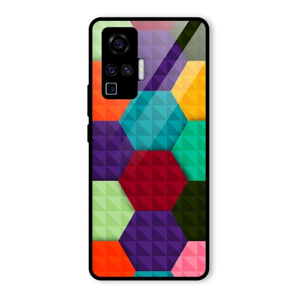 Colourful Abstract Glass Back Case for Vivo X50 Pro