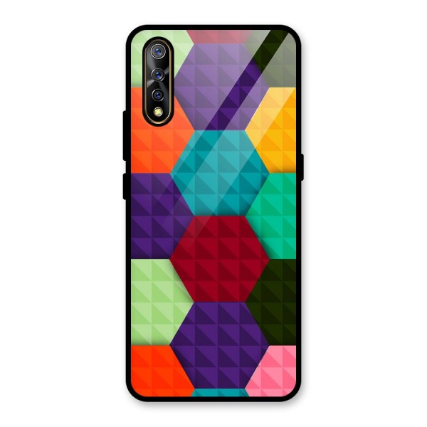 Colourful Abstract Glass Back Case for Vivo Z1x