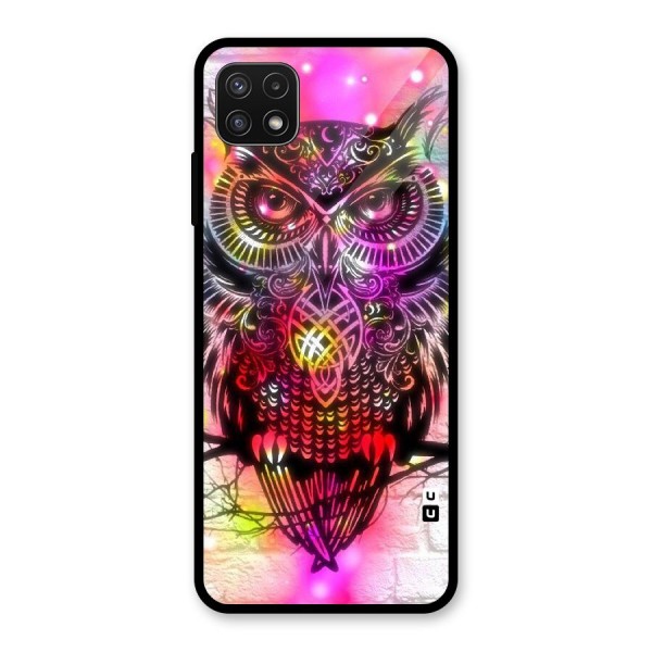 Colourful Owl Glass Back Case for Galaxy A22 5G