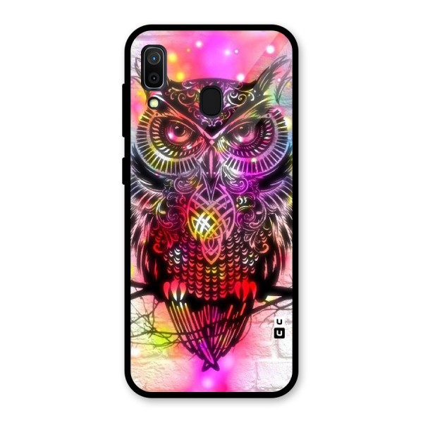 Colourful Owl Glass Back Case for Galaxy A30