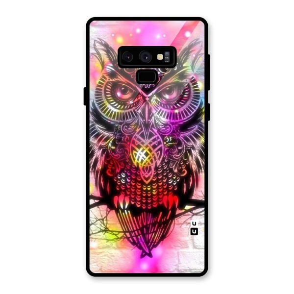 Colourful Owl Glass Back Case for Galaxy Note 9