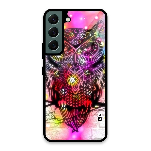 Colourful Owl Glass Back Case for Galaxy S22 5G