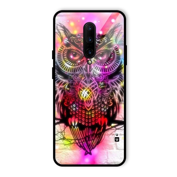 Colourful Owl Glass Back Case for OnePlus 7 Pro