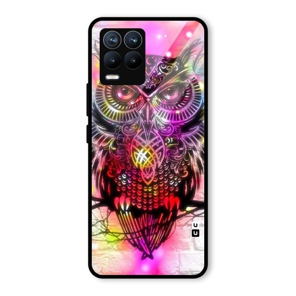 Colourful Owl Glass Back Case for Realme 8 Pro