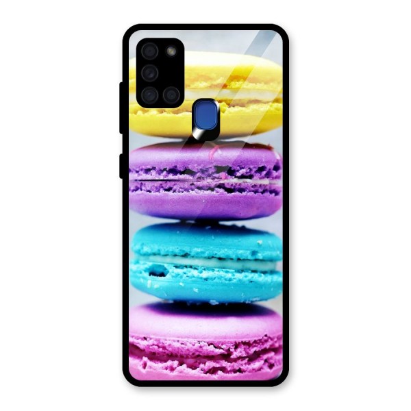 Colourful Whoopie Pies Glass Back Case for Galaxy A21s