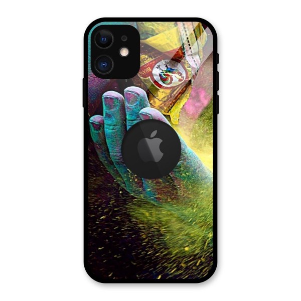 Colours Glass Back Case for iPhone 11 Logo Cut